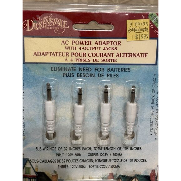 Lemax Village Collection Ac Power Adaptor With 4 Output Jacks New - Picture 6 of 13